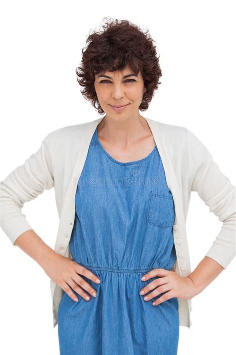 Standing Woman Placing Hands On Hips Stock Image Image Of Mature Emotion