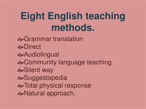 Ppt Eight English Teaching Methods Powerpoint Presentation Free