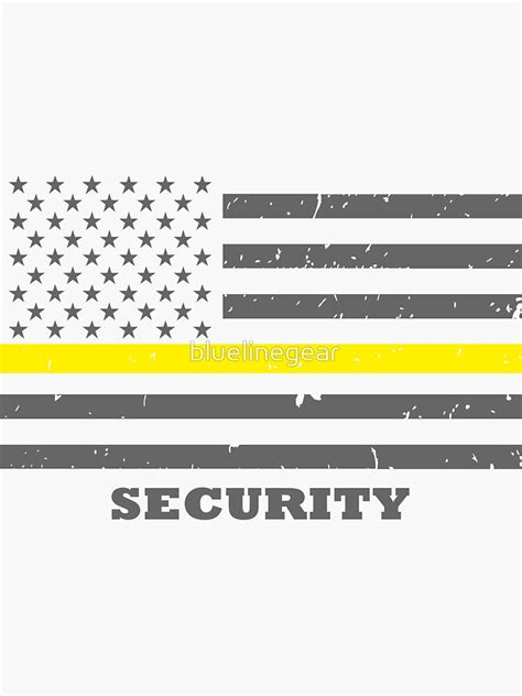 Security Guard Thin Yellow Line Flag Sticker For Sale By Bluelinegear
