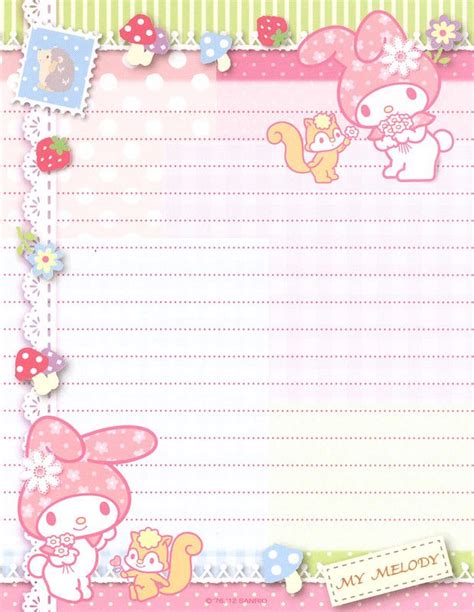 Sanrio My Melody Letter Set Mushroom In 2020 Letter Paper My