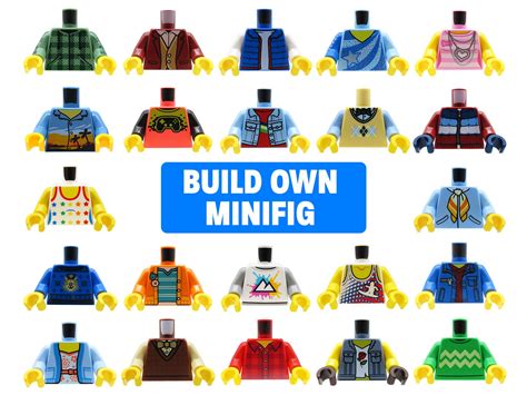 Build Your Own Lego Minifigure Choose Lego Minifigure Torso Etsy