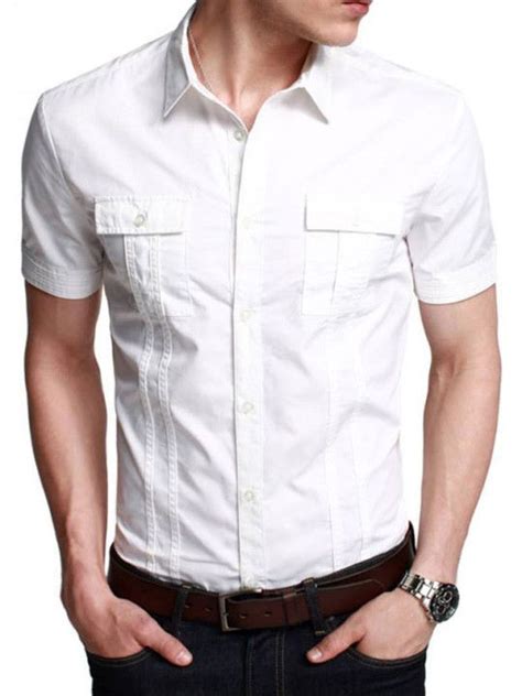 Stylish White Half Sleeve Casual Shirt Stylzzz Shirts Mens Half