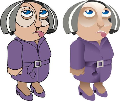 Cartoon Of The Grumpy Old Woman Illustrations Royalty Free Vector