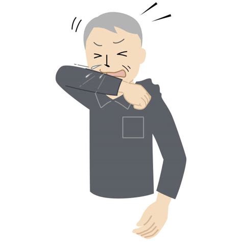 Senior Coughing White Background Illustrations Royalty Free Vector