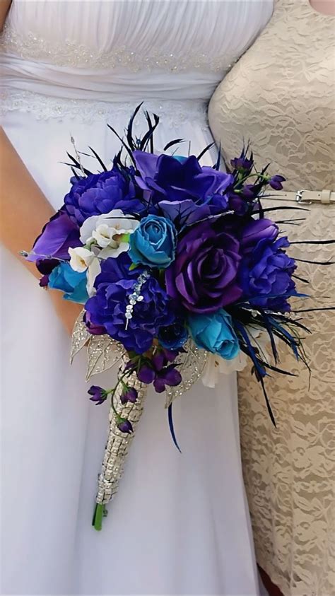 My Beautiful Purple And Turquoise Wedding Bouquet 💐💜💙 Turquoise
