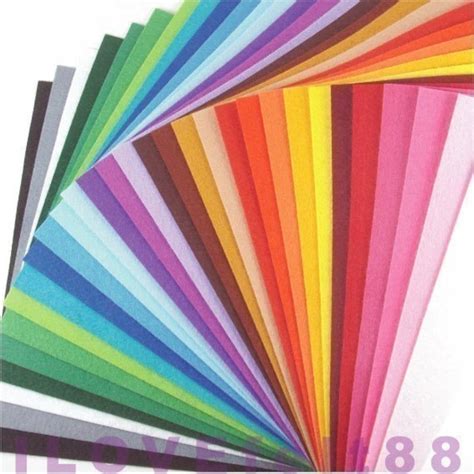 Plain Felt Fabric 30 Colors Collection 20cm X 20cm Per Sheet Etsy