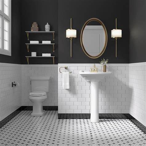 Black White And Grey Bathroom Tiles Rispa