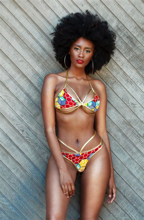 Women Bikinis African Geometric Print Bath Suits Bikini Set Sexy Swimwear Swimsuit Gold High