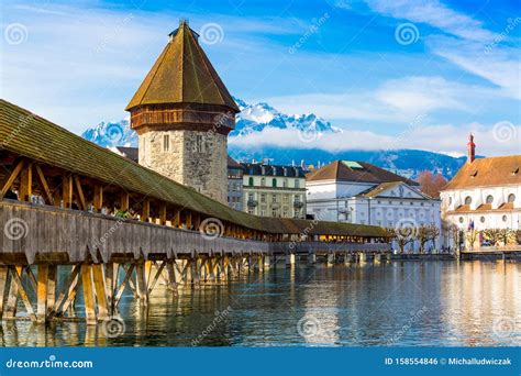 Kapellbrucke Historic Chapel Bridge And Waterfront Landmarks In Lucern