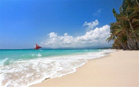 Tropical Sailboats Beach Boracay Island Philippines
