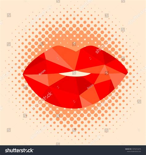 Sexy Biting Red Lips Vector Colorful Stock Vector Royalty Free 1076314274 Shutterstock