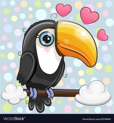Cartoon Toucan Is Sitting On A Branch Royalty Free Vector Cute Animal