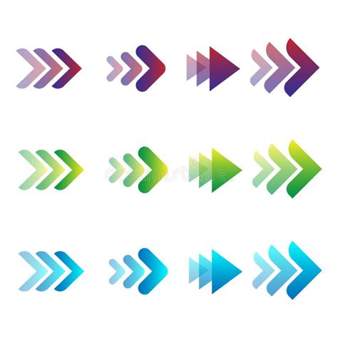 Set Of Colored Arrows On A White Background Stock Illustration