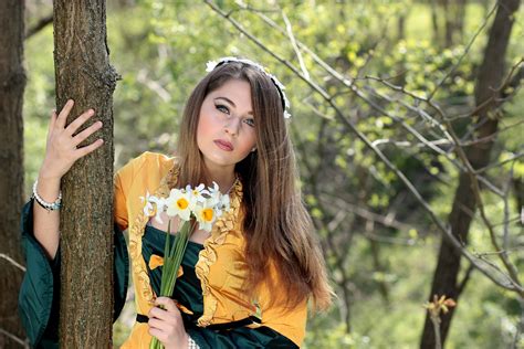 Free Images Forest Person Girl Woman Sunlight Flower Model