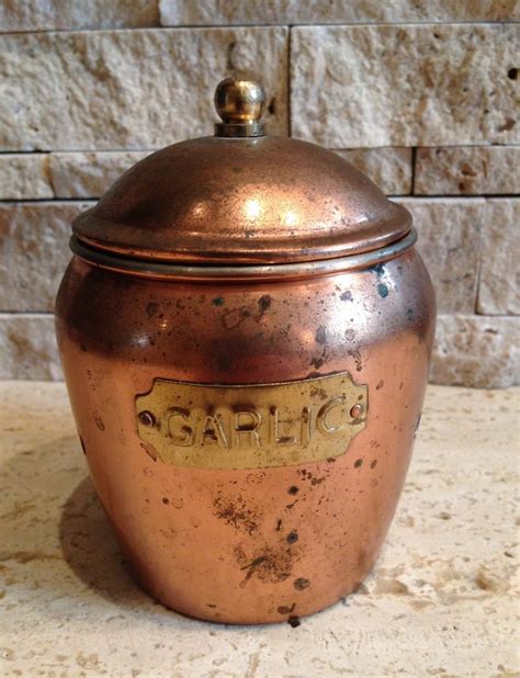 Vintage Copper Garlic Keeper Or Copper Garlic Holder With