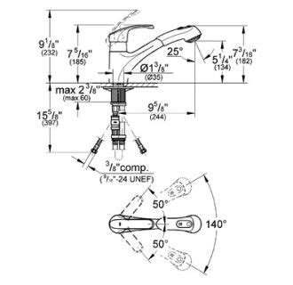 Made from realsteel � a professional grade, 18/10 stainless steel with inherent antibacterial shop faucetdepot.com for low prices on grohe alira kitchen faucets today and save big! Grohe 32999SD0 Stainless Steel Alira Pull-Out Kitchen ...