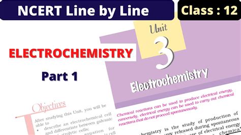Electrochemistry Intro Electrochemical Cells Ncert Line By Line