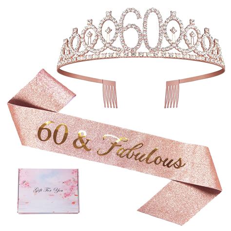 Buy 60th Birthday Sash And Tiara For Women 60th Birthday Ts For Women 60th Rose Gold