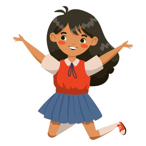 Happy Girl Jumping Character Transparent Png Svg Vect