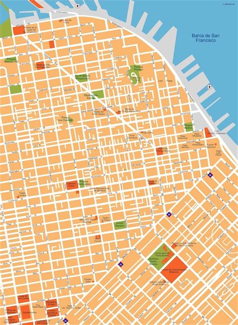 San Francisco Vector Map Eps Illustrator Vector City Maps Usa America