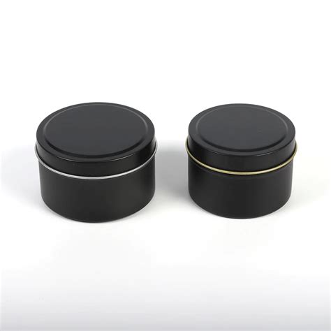 Wholesale Luxury 4oz 100ml Empty Small Art Matte Black Candle Tins Can