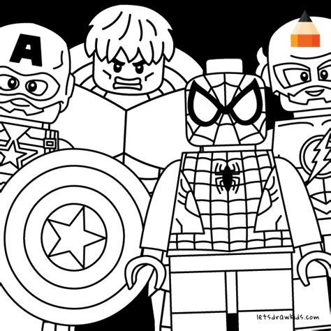 Lego marvel superheroes coloring pages with images superhero. How To Draw LEGO Avengers Minifigures