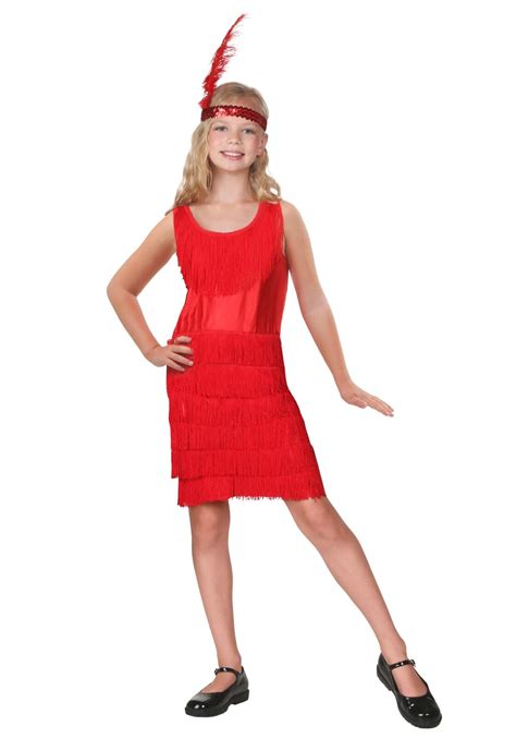 Child Red Fringe Flapper Costume Ebay