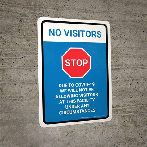 No Visitors Stopwe Are Not Allowing Visitors With Icon Portrait Wall
