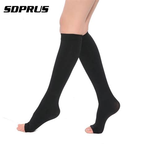 New Women Fingerless Knee Socks Men Compression Shape Slim Calf Leg Varicose Veins Circulation