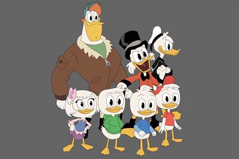 Several Cartoon Characters Standing Next To Each Other
