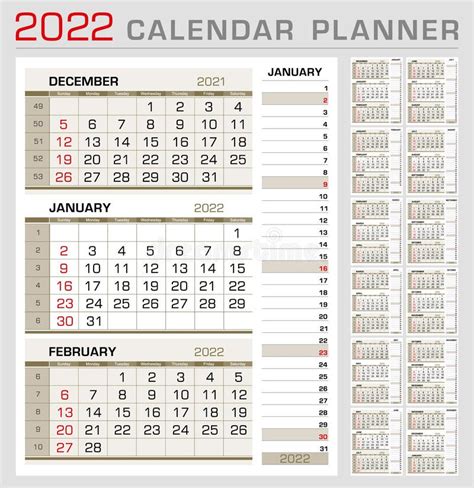 Kalendarz 2022 ścienny Kalendarz Kwartalny Z Numerami Tygodni