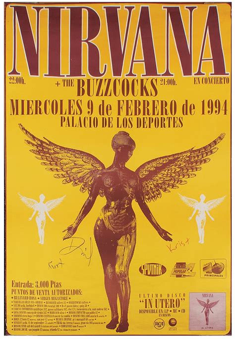 Nirvana Palacio De Los Deprotes 1994 A4 Music Mini Print Nirvana
