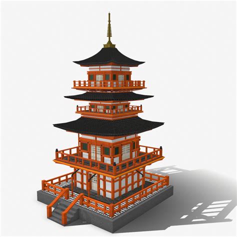 Obj Free 3d Models Obj Download Page 5 Free3d Japanese Temple