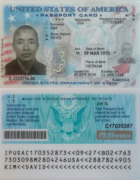 The passport card cannot be used for international travel by air. DAVID KIM: DAVID KIM UNITED STATES PASSPORT CARD