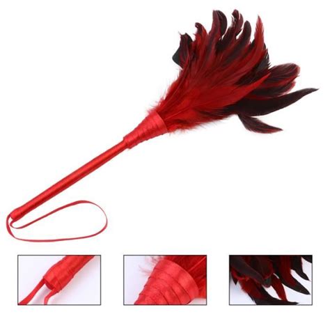 fessée feather stick erotic flirting whip roleplay sex toys pour adultes couples rouge