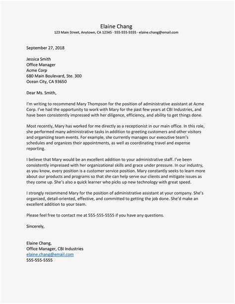 Letter Of Recommendation Template With Examples Letter Of