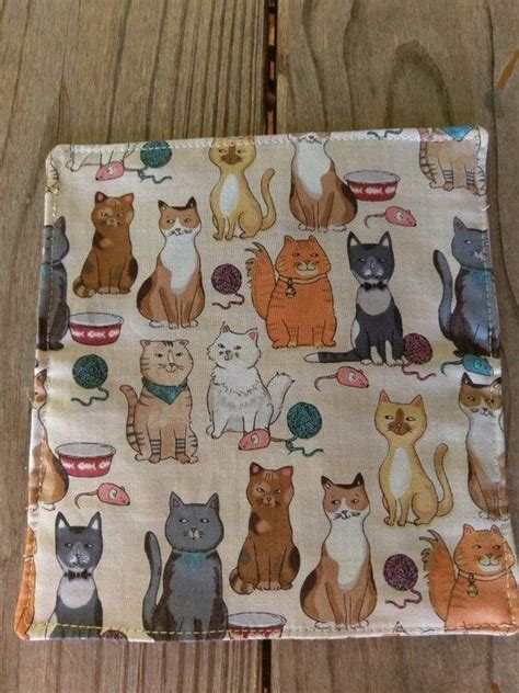 Handmade Fabric Checkbook Cover Cats Etsy Coupon Holder Checkbook