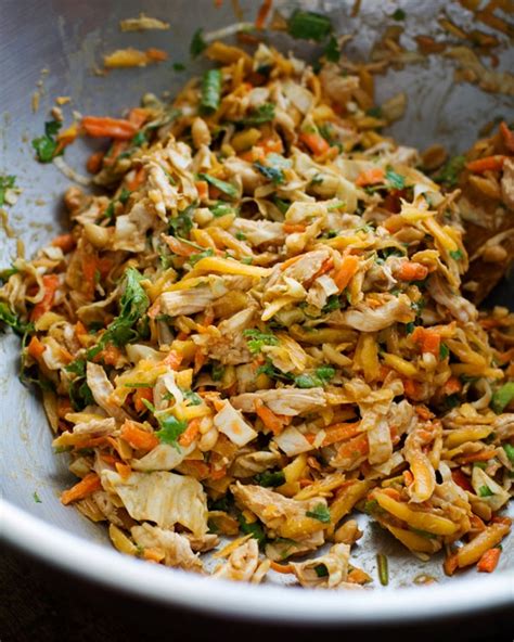 Thai chopped chicken salad isâ exploding withâ flavors and textures. Chopped Thai Chicken Salad Recipe - Pinch of Yum