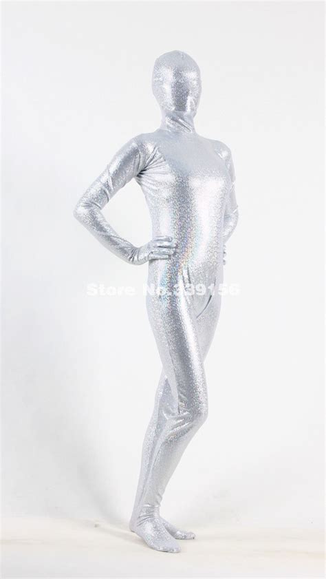 Brand New Shiny Metallic Sexy Full Body Zentai Catsuit For Halloween In Zentai From Novelty