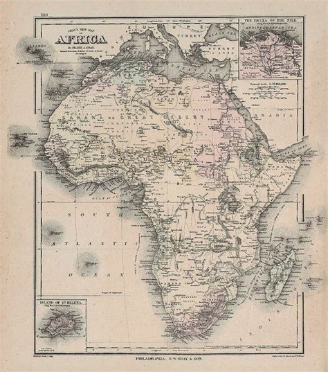 Old Africa Map 1880 Africa Map Antique African Map Map Poster