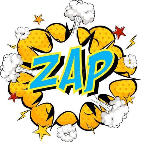 Word Zap On Comic Cloud Explosion Background Stock Vector
