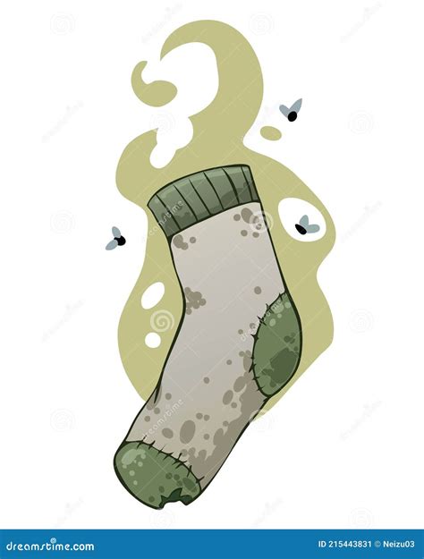 Vector Dirty Stinky Sock With Bad Smell Stock Vector Illustration Of