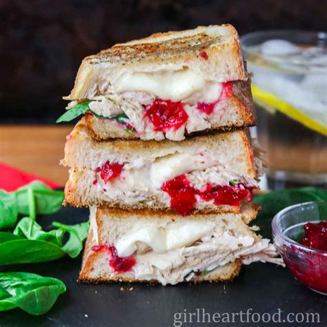 Cheesy Turkey Cranberry Sandwich Girl Heart Food