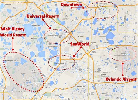 Orlando Theme Parks Map Map Of Orlando Theme Parks Florida Usa