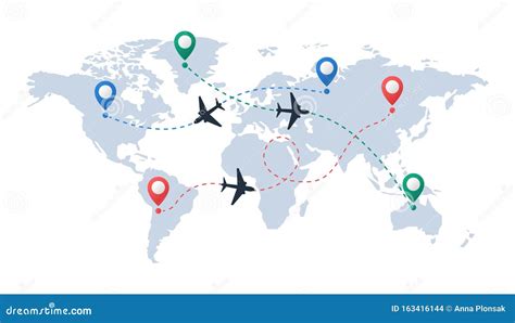 Airplane Routes On The World Map Airplane Track Flight Path Of The