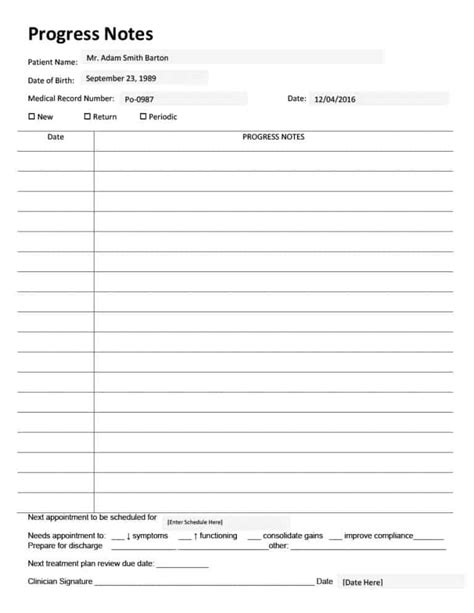 Free Printable Psychotherapy Progress Notes Template Printable Templates