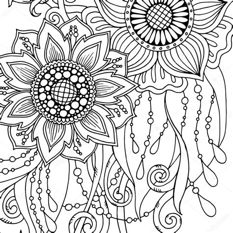 Free printable abstract coloring sheets spectacular mandala pages. Greeting card with abstract flowers. Page for adult ...