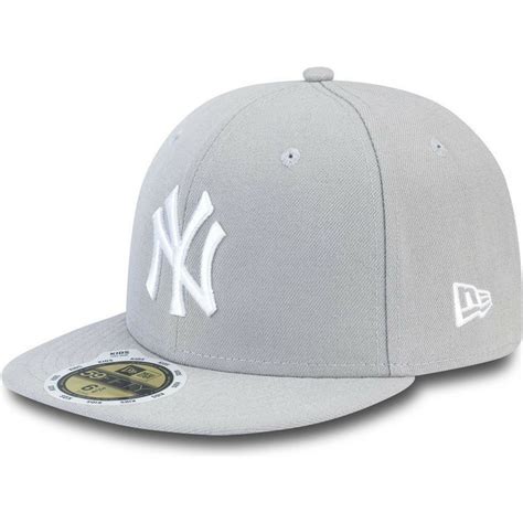 New Era Flat Brim Youth Fifty Essential New York Yankees Mlb Grey Fitted Cap Caphunters Com