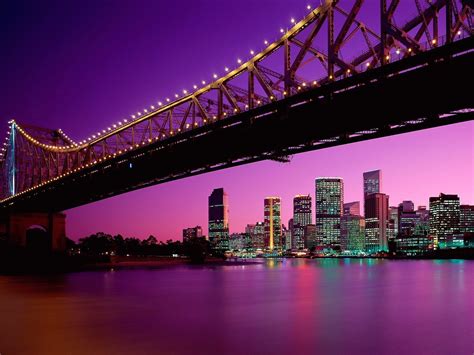 Purple Sunset Over Brisbane Australia Image Abyss