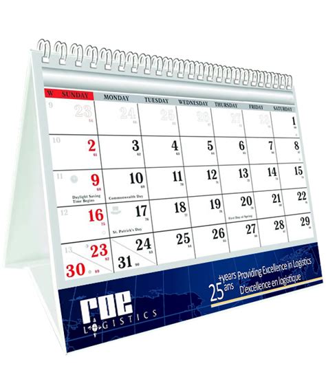 Desktop Calendar Roe Canada Custom Calendars